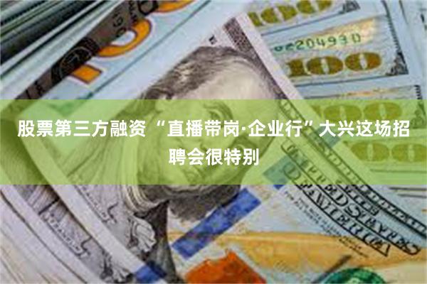 股票第三方融资 “直播带岗·企业行”大兴这场招聘会很特别