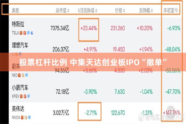 股票杠杆比例 中集天达创业板IPO“撤单”