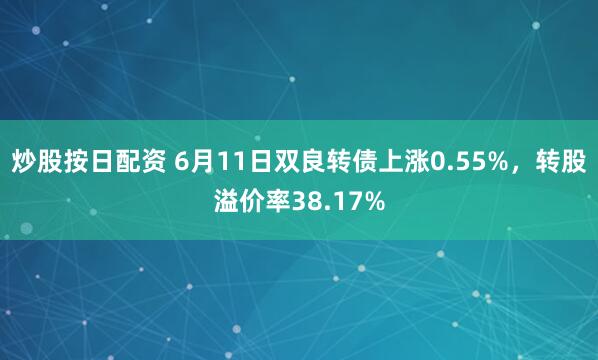 炒股按日配资 6月11日双良转债上涨0.55%，转股溢价率38.17%