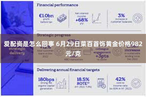 爱配资是怎么回事 6月29日菜百首饰黄金价格982元/克