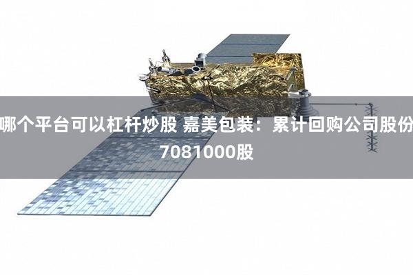 哪个平台可以杠杆炒股 嘉美包装：累计回购公司股份7081000股